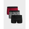 LC WAIKIKI Siyah Standart Kalıp Pamuklu Esnek Erkek Boxer 3lü