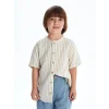 LCW Kids Bej Çizgili Erkek Çocuk Gömlek ve Şort 2li