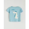 LCW baby Mavi Dinozor Baskılı Erkek Bebek Pijama Takım