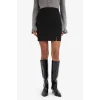 Defacto W9018 Siyah 	A Kesim Normal Bel Basic Düz Yırtmaçlı Siyah Mini Etek