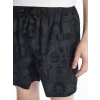 XSIDE Siyah Kısa Boy Desenli Erkek Deniz Şortu