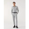 LCW Vision Gri Slim Fit Uzun Kollu Erkek Gömlek