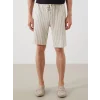 LCW Vision Bej Standart Kalıp Çizgili Erkek Şort