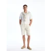 SOUTHBLUE Bej Standart Kalıp Keten Karışımlı Erkek Şort