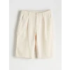 SOUTHBLUE Bej Standart Kalıp Keten Karışımlı Erkek Şort
