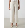 LCWAIKIKI Classic Bej Beli Lastikli Kadın Pantolon