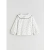 LCW Kids Ekru Bebe Yaka Puantiye Kız Çocuk Bluz