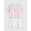 LCW Kids Pembe Bisiklet Yaka Kız Çocuk Tişört ve Şort Etek