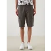 XSIDE Haki Standart Kalıp Gabardin Erkek Kargo Şort