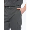XSIDE Antrasit Standart Kalıp Gabardin Erkek Kargo Şort