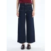 LCW Jeans Indigo Beli Kemerli Wideleg Kadın Jean Pantolon