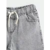 LCW Kids Gri Beli Lastikli Erkek Çocuk Jean Şort