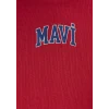 Mavi 1611585-71083 Mavi Logo Baskılı Kırmızı Crop Tişört