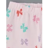 LCW Kids Beyaz Fiyonk Baskılı Kız Çocuk Şortlu Pijama Takım