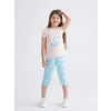 LCW Kids Pembe Baskılı Kız Çocuk Şortlu Pijama Takımı
