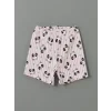 LCW Kids Beyaz Baskılı Kız Çocuk Şortlu Pijama Takım