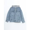 LCW Vision Indigo Kapüşonlu Oversize Kadın Jean Ceket