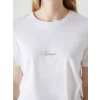 LCW Vision Beyaz Bisiklet Yaka Baskılı Kadın Tişört
