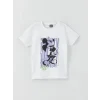 LCW Kids Beyaz Bisiklet Yaka Mickey Mouse Baskılı Kısa Kollu Erkek Çocuk Şortlu Pijama Takımı