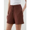 LCWAIKIKI Classic Kahverengi Beli Lastikli Dokulu Kadın Şort