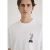 Mavi 0610636-620 Bugs Bunny Baskılı Beyaz Tişört