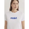 Mavi 1613287-620 Mavi Kedi Baskılı Beyaz Tişört