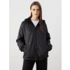 LCWAIKIKI Classic Siyah Kapüşonlu Düz Çift Taraflı Kadın Mont