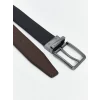 LCW ACCESSORIES Siyah Çift Yönlü Deri Görünümlü Erkek Kemer