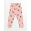 LCW baby Pembe Bisiklet Yaka Baskılı Kız Bebek Pijama Takımı