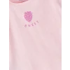 LCW baby Pembe Bisiklet Yaka Kız Bebek Şortlu Pijama Takımı