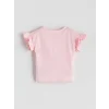 LCW baby Pembe Bisiklet Yaka Kız Bebek Şortlu Pijama Takımı