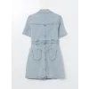 XSIDE Mavi Gömlek Yaka Kadın Jean Mini Elbise