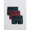 LC WAIKIKI Bordo Standart Kalıp Pamuklu Esnek Erkek Boxer 3lü