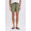 Defacto X2955 Haki File Astarlı Hızlı Kuruyan Kısa Boy Deniz Şortu