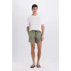Defacto X2955 Haki File Astarlı Hızlı Kuruyan Kısa Boy Deniz Şortu