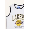 Defacto E4845 Beyaz Erkek Çocuk NBA Los Angeles Lakers Bisiklet Yaka Atlet