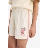 Defacto E6699 Bej Kız Çocuk NBA Miami Heat Beli Lastikli Şort