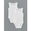 LCW baby Ekru Organik Kumaş Erkek Bebek Çıtçıtlı Bodysuit 2li