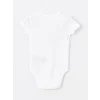LCW baby Ekru Bisiklet Yaka Kısa Kollu Kız Bebek Çıtçıtlı Bodysuit 2li