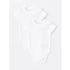 LCW baby Ekru Bisiklet Yaka Basic Kız Bebek Çıtçıtlı Bodysuit 2li