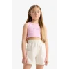 Defacto E4758 Pembe Kız Çocuk 2li Takım Baskılı Kolsuz Tişört Şort