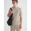 XSIDE Bej Bisiklet Yaka Kısa Kollu Baskılı Erkek Tişört