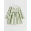 LCW baby Yeşil Bebe Yaka Çiçekli Kız Bebek Elbise