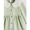 LCW baby Yeşil Bebe Yaka Çiçekli Kız Bebek Elbise