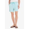 Defacto U0024 Turkuaz Çizgili File Astarlı Kısa Boy Deniz Şortu
