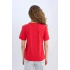 Defacto D9592 Kırmızı Regular Fit Bisiklet Yaka Basic Düz Kısa Kollu Kırmızı Tişört