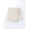 LCW Kids Ekru Beli Lastikli Puantiyeli Kız Çocuk Şort Etek