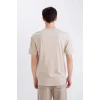 Defacto D5481 Bej %100 Pamuk Regular Fit Bisiklet Yaka Kısa Kollu Ağır Kumaş Tişört