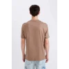 Defacto D5564 Kahve %100 Pamuk Regular Fit Bisiklet Yaka Baskılı Kısa Kollu Tişört