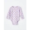 LCW baby Lila Bisiklet Yaka Kız Bebek Çıtçıtlı Bodysuit 2li